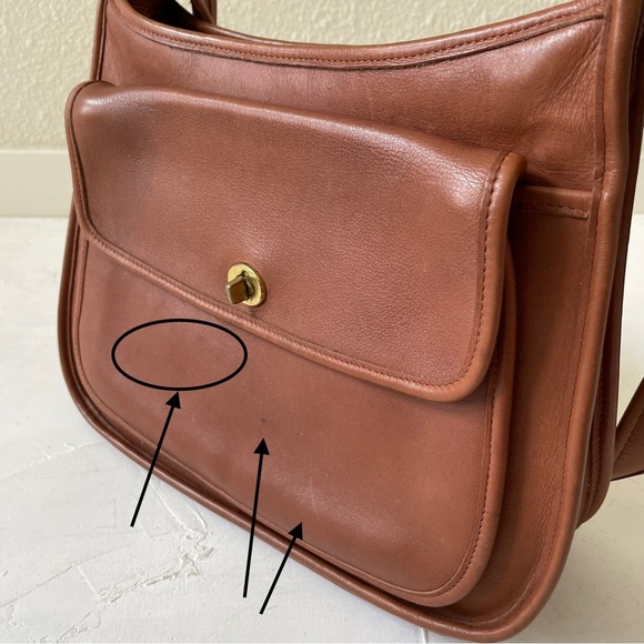 Vintage Coach Taft British Tan Crossbody Bag Shoulder Bag Made In USA 9980 - Picture 2 of 12